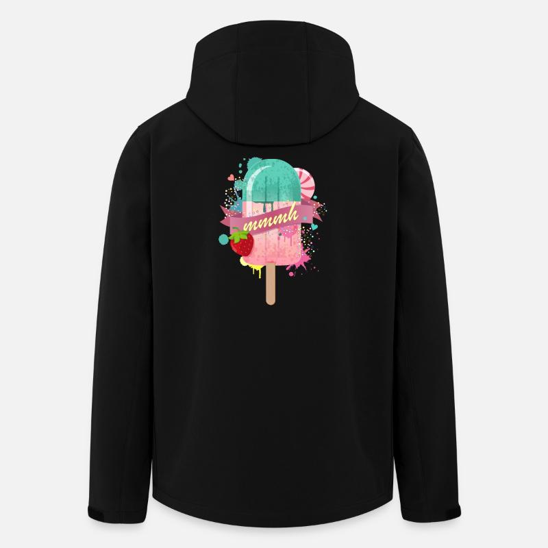 Eis am Stiel mit Erdbeere - Recycelte Männer Softshell-Jacke von Stanley/Stella - Schwarz