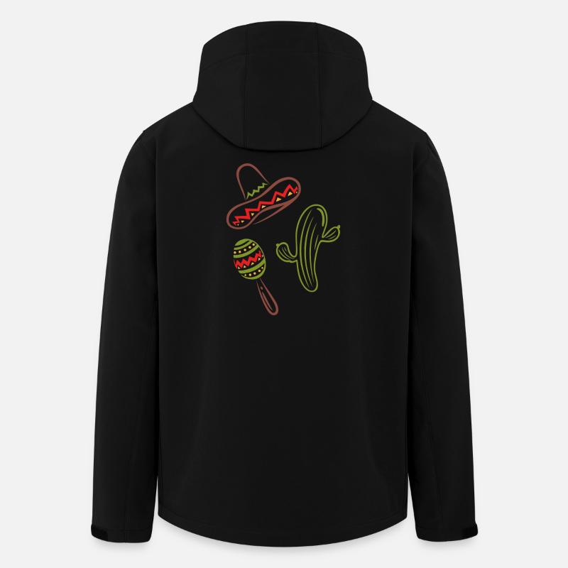 Mexico Cinco De Mayo Cactus Sombrero - Men’s Recycled Softshell Jacket by Stanley/Stella - black