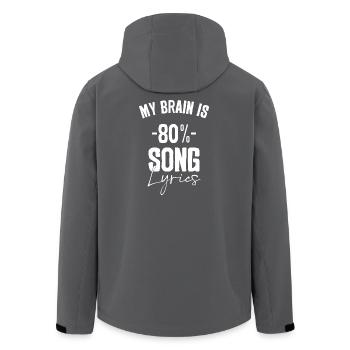 Brain 80% Song Lyrics Tee - Men’s Recycled Softshell Jacket by Stanley/Stella - black - Back - AI Model Male 185 light (185cm)