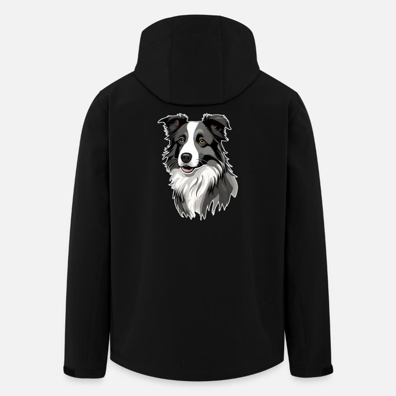 chien border collie - Veste softshell homme en polyester recyclé Stanley/Stella - noir