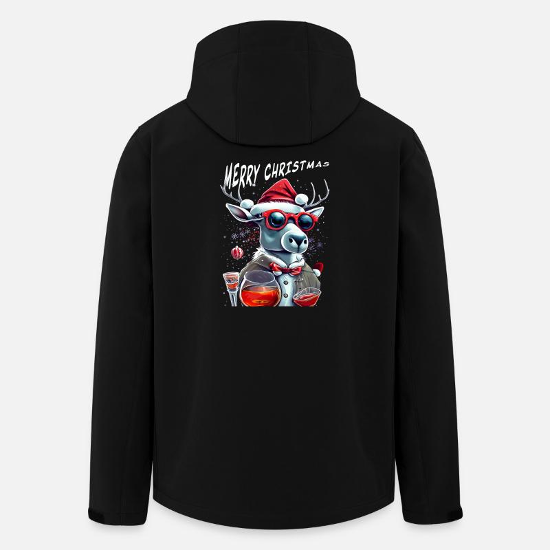 Joyeux Noël Renne - Veste softshell homme en polyester recyclé Stanley/Stella - noir