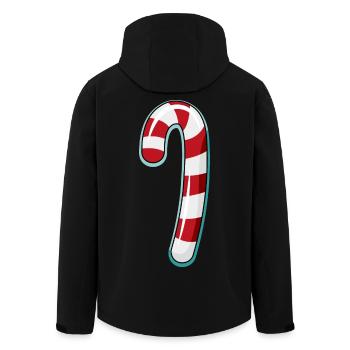 Conception rayée de canne de bonbon - Veste softshell homme en polyester recyclé Stanley/Stella - noir - Dos - AI Model Male 185 light (185cm)