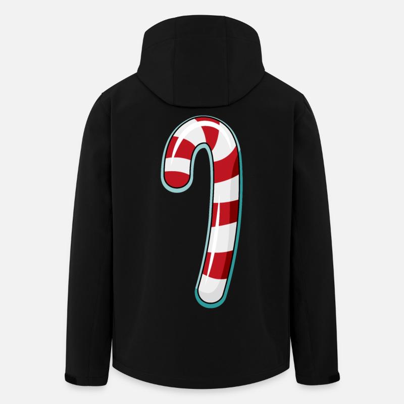 Candy Cane Striped Design - Men’s Recycled Softshell Jacket by Stanley/Stella - black