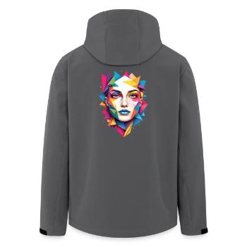 Art du visage moderne - Veste softshell homme en polyester recyclé Stanley/Stella - noir - Dos - AI Model Male 185 light (185cm)
