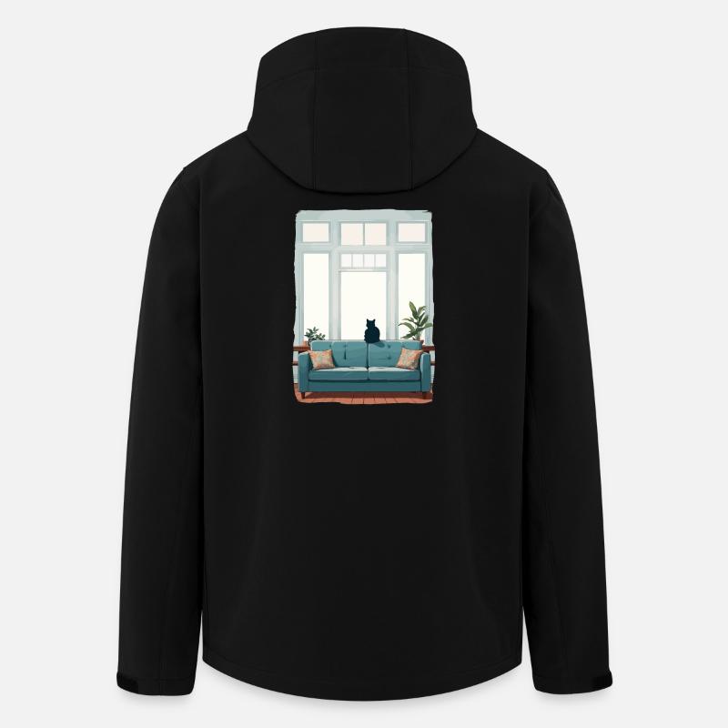 Chat seul à la maison - Veste softshell homme en polyester recyclé Stanley/Stella - noir