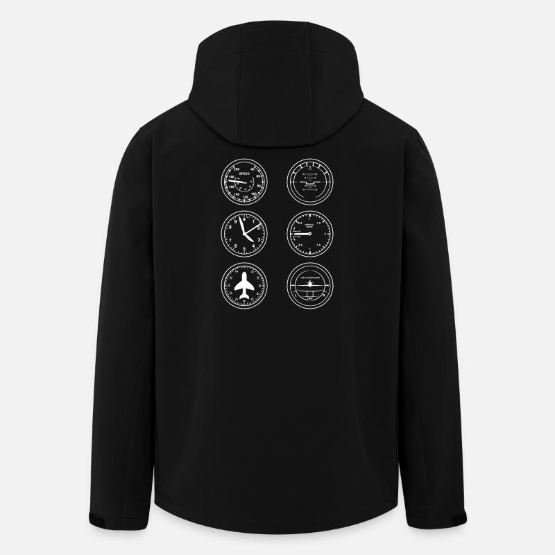 Flugzeug Instrumente - Recycelte Männer Softshell-Jacke von Stanley/Stella - Schwarz
