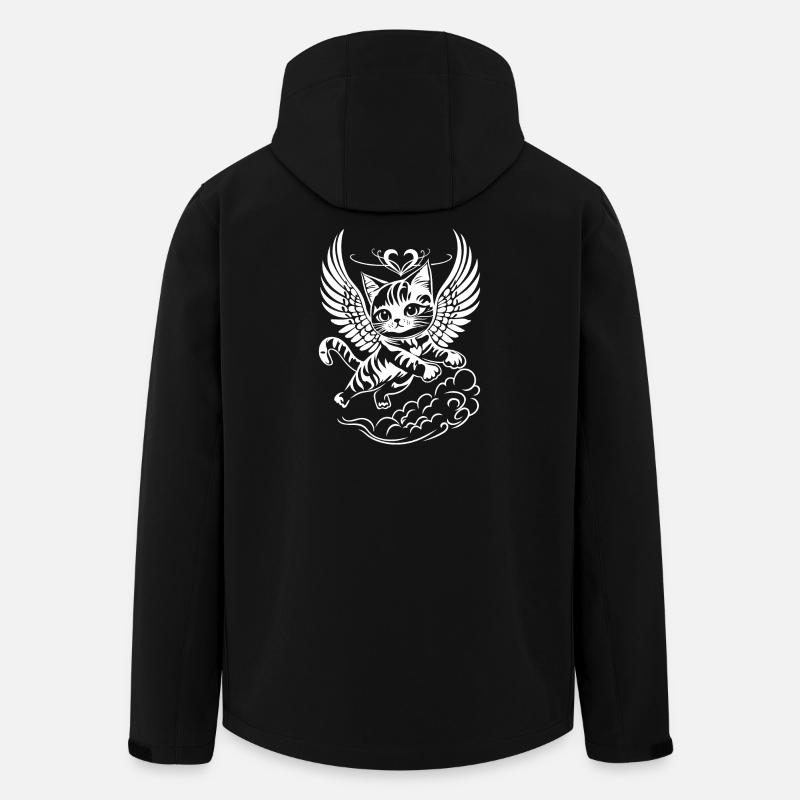 Ange Blanc Chat Avec Des Ailes - Veste softshell homme en polyester recyclé Stanley/Stella - noir