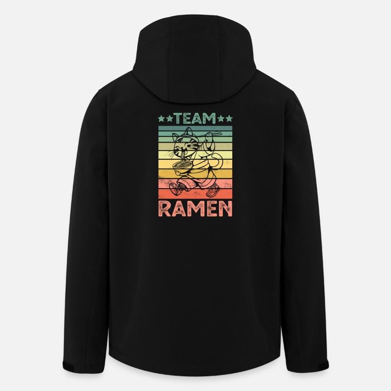 Katze isst Ramen Nudeln - Recycelte Männer Softshell-Jacke von Stanley/Stella - Schwarz