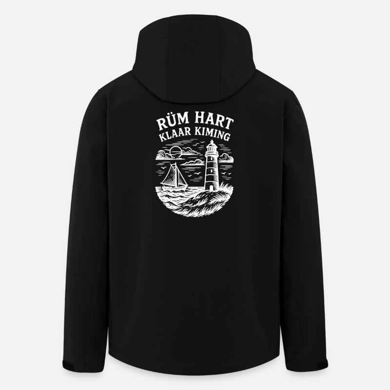 Rüm Hart - Clear Kiming - hvid - Stanley/Stella herre softshelljakke i genanvendt polyester - sort