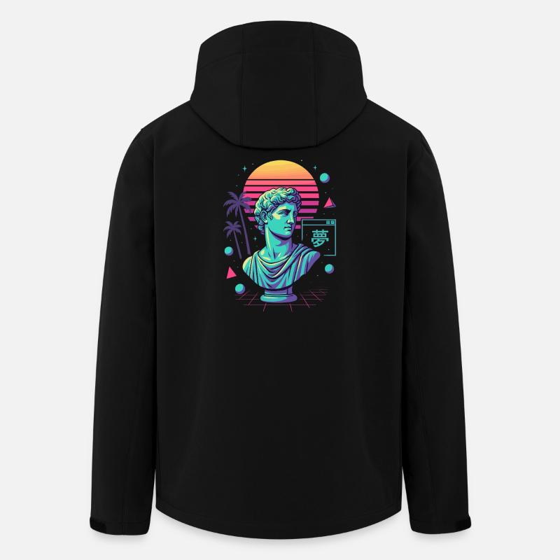 Vaporwave Aesthetics – Ancient Meets Neon - Men’s Recycled Softshell Jacket by Stanley/Stella - black