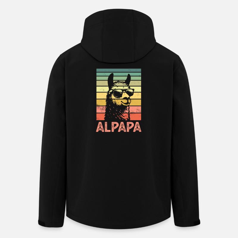 Vater Papa Alpaka - Recycelte Männer Softshell-Jacke von Stanley/Stella - Schwarz
