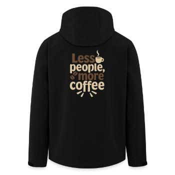 Minimalistische Kaffee-Sprichwort-Illustration - Recycelte Männer Softshell-Jacke von Stanley/Stella - Schwarz - Hinten - AI Model Male 185 light (185cm)