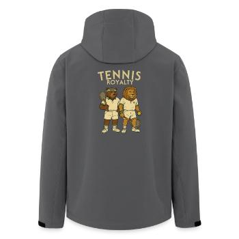 Rois du tennis avec motifs de lion - Veste softshell homme en polyester recyclé Stanley/Stella - noir - Dos - AI Model Male 185 light (185cm)