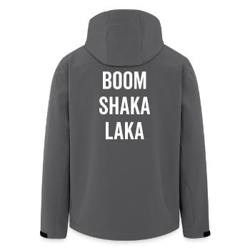 Boom Shaka Laka - Men’s Recycled Softshell Jacket by Stanley/Stella - black - Back - AI Model Male 185 light (185cm)