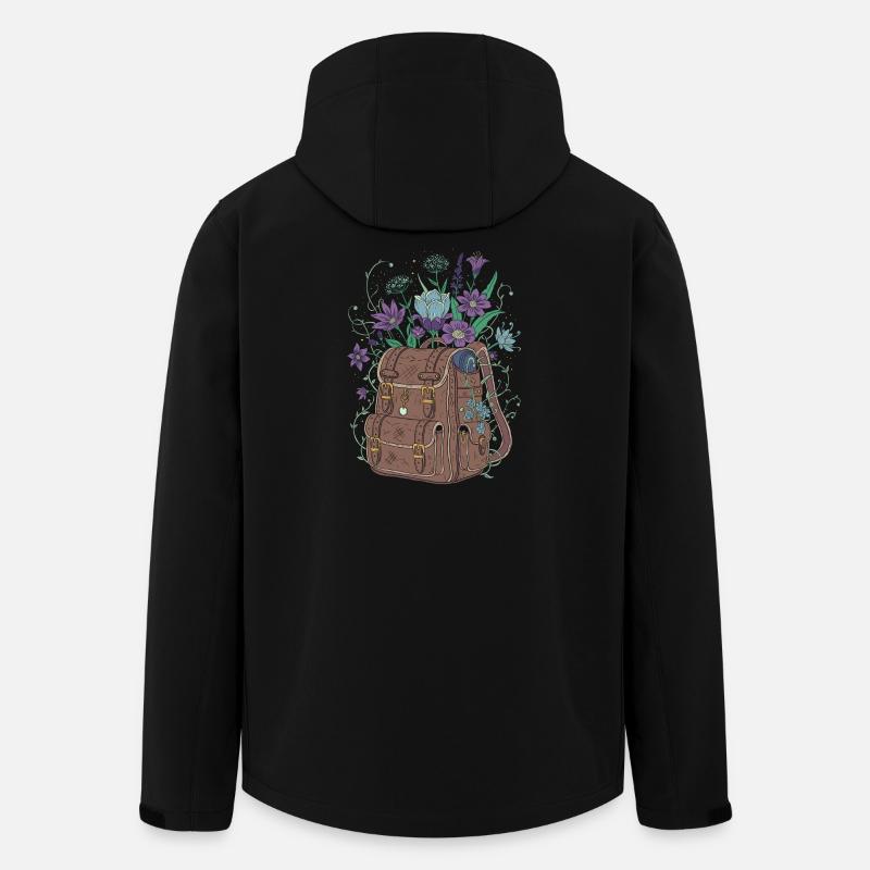 Sac à dos avec des fleurs - Veste softshell homme en polyester recyclé Stanley/Stella - noir