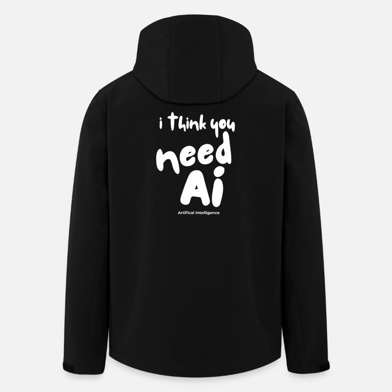 Humorous AI motif print - Men’s Recycled Softshell Jacket by Stanley/Stella - black
