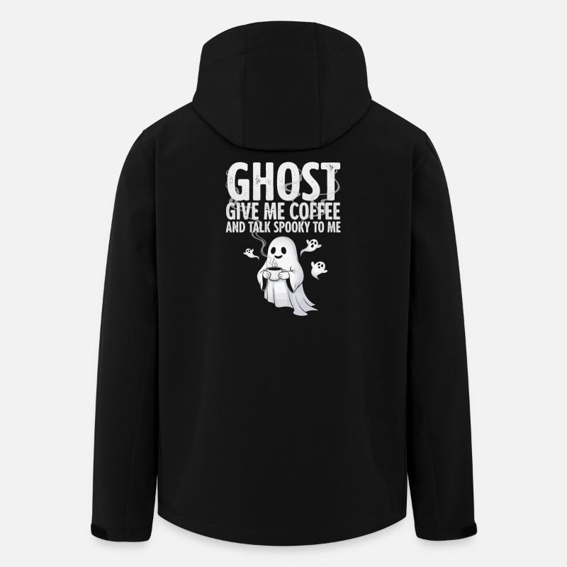 Spooky Coffee Ghost Illustration - Men’s Recycled Softshell Jacket by Stanley/Stella - black
