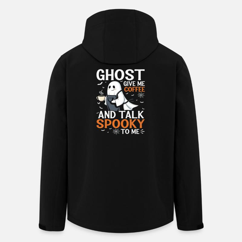 Spooky Ghost Coffee Talk T-Shirt - Men’s Recycled Softshell Jacket by Stanley/Stella - black