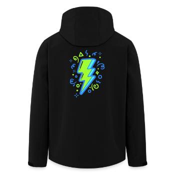 Energy Ray with Neon Colors - Men’s Recycled Softshell Jacket by Stanley/Stella - black - Back - AI Model Male 185 light (185cm)