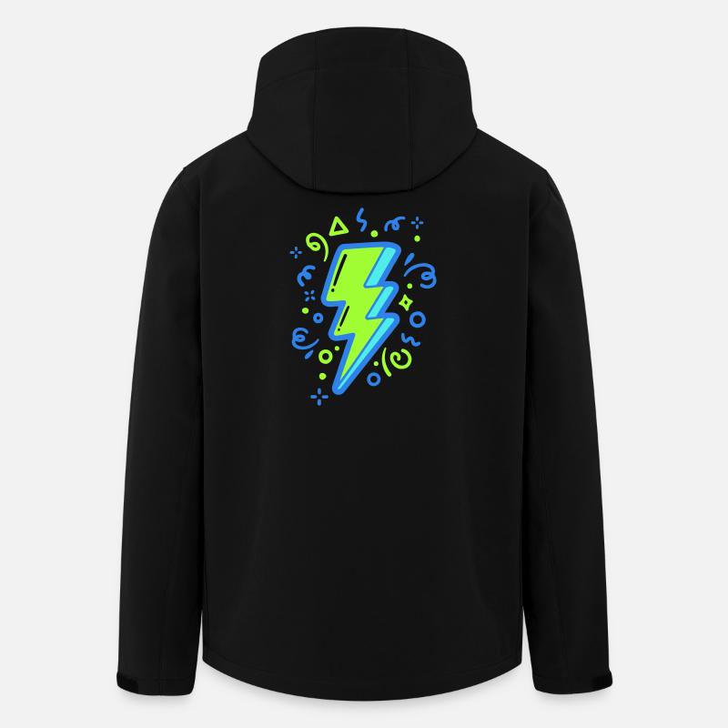 Energiestrahl mit Neonfarben - Recycelte Männer Softshell-Jacke von Stanley/Stella - Schwarz