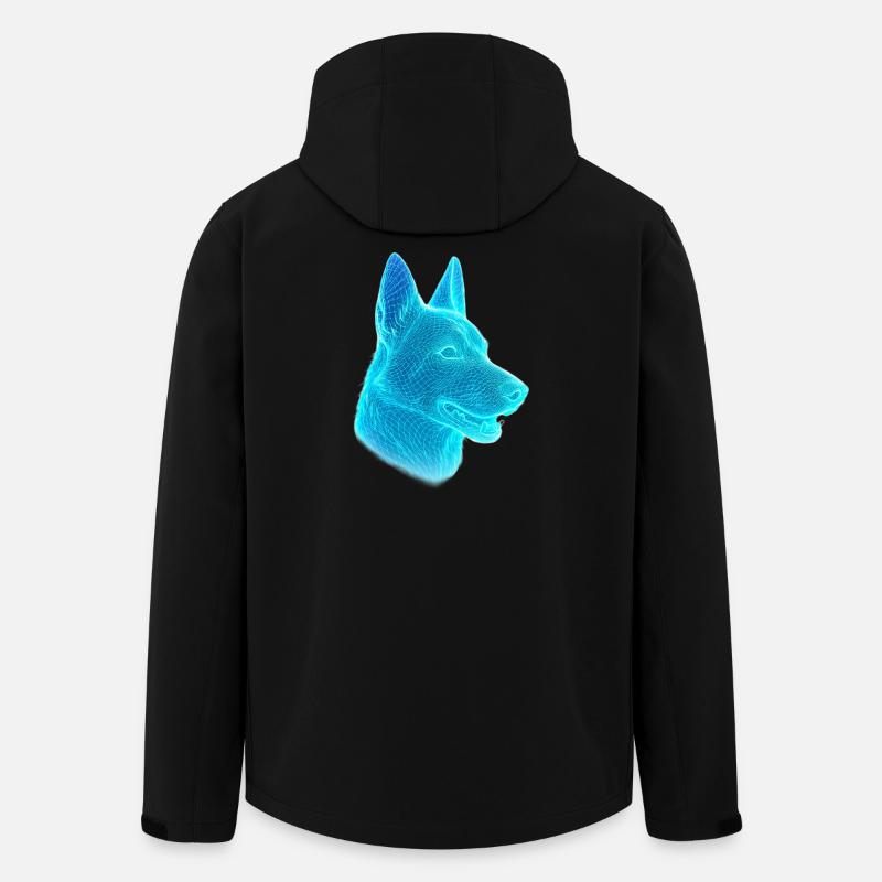 Neonwolf Kopf Netzkunst - Recycelte Männer Softshell-Jacke von Stanley/Stella - Schwarz