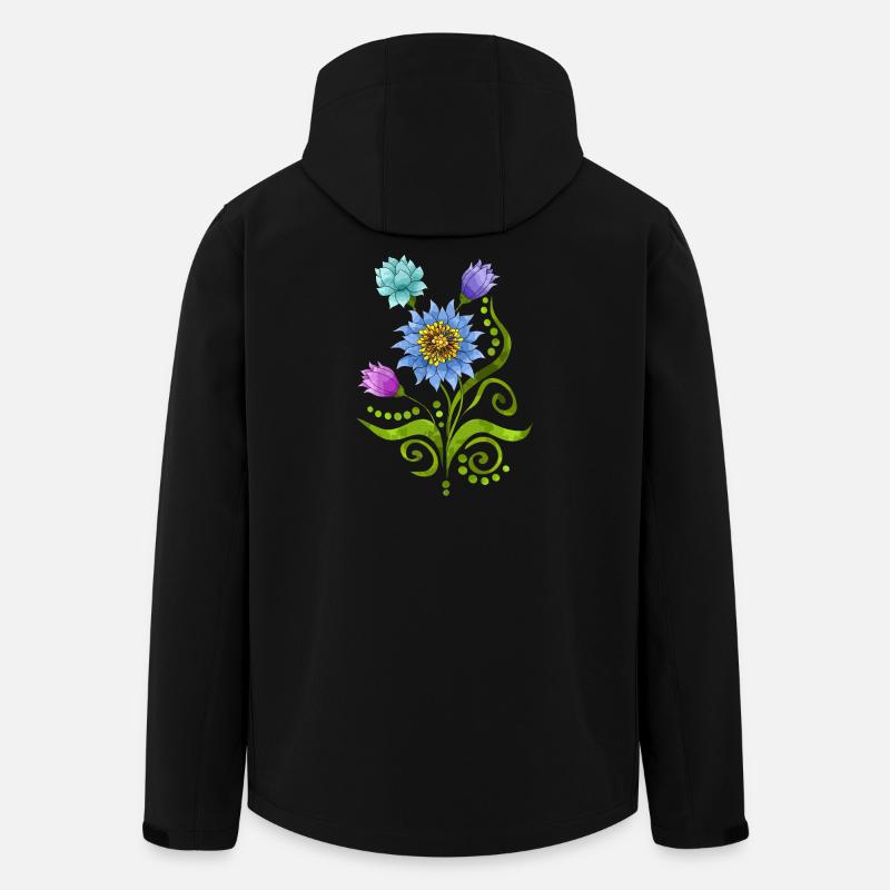 Blumen - Recycelte Männer Softshell-Jacke von Stanley/Stella - Schwarz