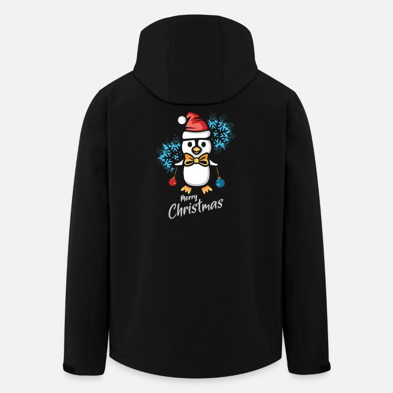 Weihnachtspinguin mit Schneeflocken - Recycelte Männer Softshell-Jacke von Stanley/Stella - Schwarz