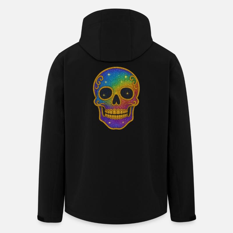 Rainbow Glitter Skull Halloween - Men’s Recycled Softshell Jacket by Stanley/Stella - black