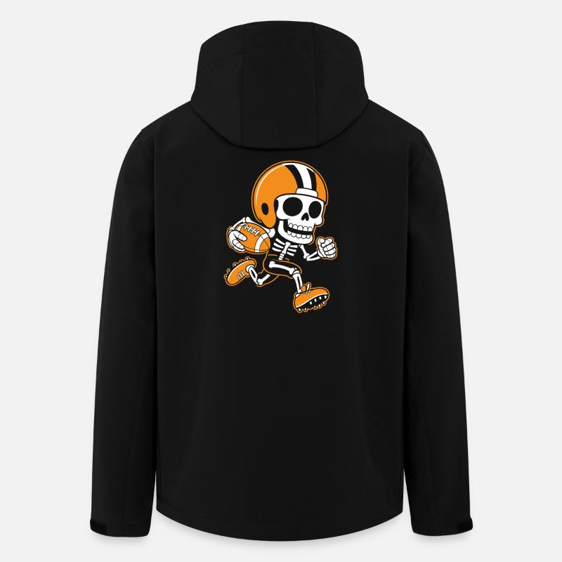 Skelett Fußball Maskottchen Orange - Recycelte Männer Softshell-Jacke von Stanley/Stella - Schwarz