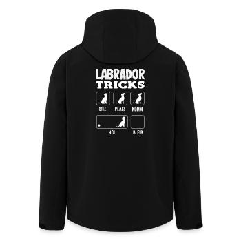 Labrador Tricks - Recycelte Männer Softshell-Jacke von Stanley/Stella - Schwarz - Hinten - AI Model Male 185 light (185cm)