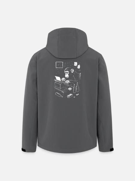 Ape Typist on Vintage Typewriter - Men’s Recycled Softshell Jacket by Stanley/Stella - black