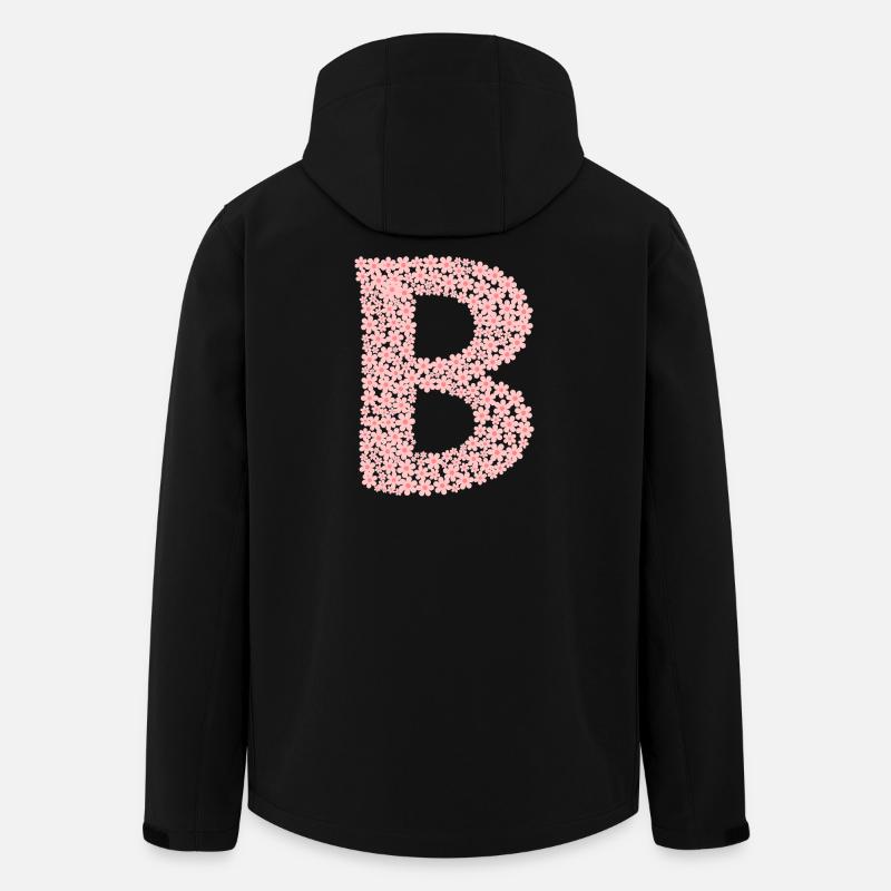 Blüten Monogramm "B" - Recycelte Männer Softshell-Jacke von Stanley/Stella - Schwarz