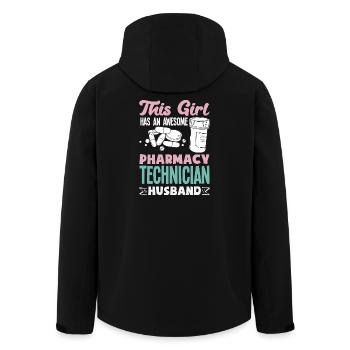 Pharmacist Pharmaceutical Technical - Men’s Recycled Softshell Jacket by Stanley/Stella - black - Back - AI Model Male 185 light (185cm)