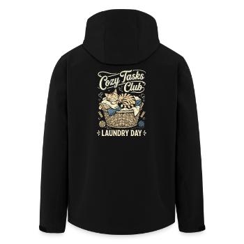 Cuddly kitten in the laundry basket - Men’s Recycled Softshell Jacket by Stanley/Stella - black - Back - AI Model Male 185 light (185cm)
