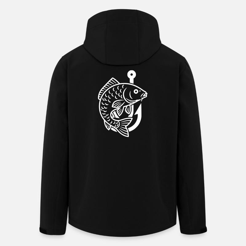 Karpfen Springend Fisch Angeln Haken - Recycelte Männer Softshell-Jacke von Stanley/Stella - Schwarz