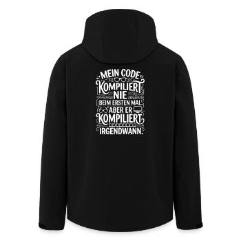 My code doesn't compile the first time - Men’s Recycled Softshell Jacket by Stanley/Stella - black - Back - AI Model Male 185 light (185cm)