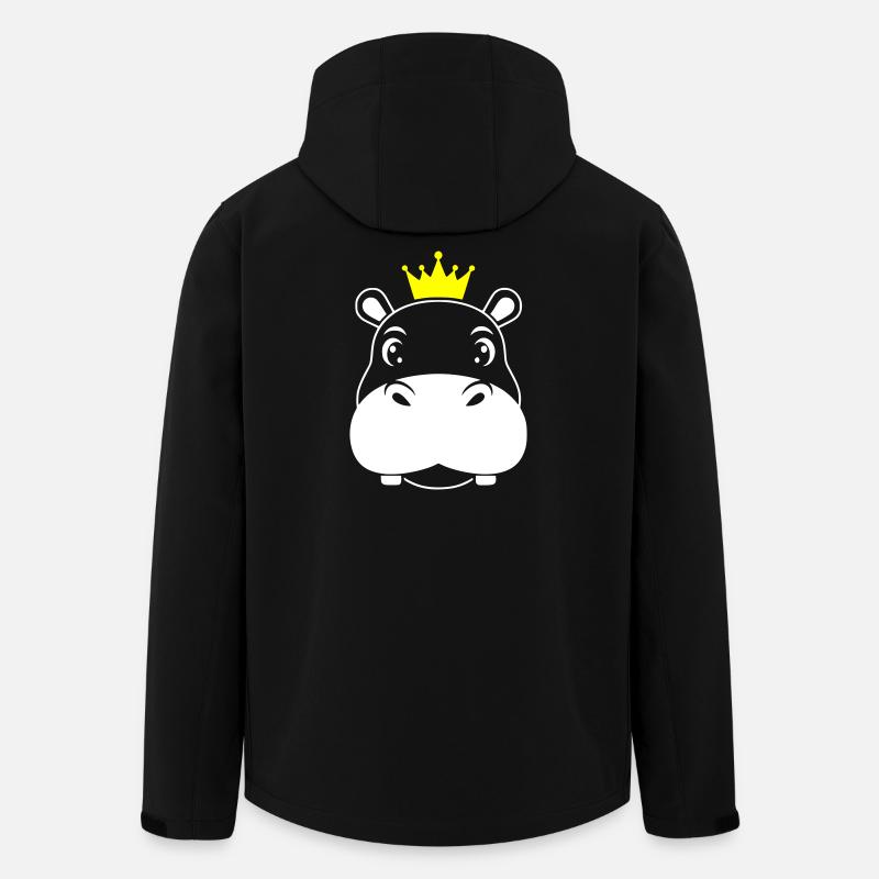 Nilpferd König Krone Prinz Vektor - Recycelte Männer Softshell-Jacke von Stanley/Stella - Schwarz