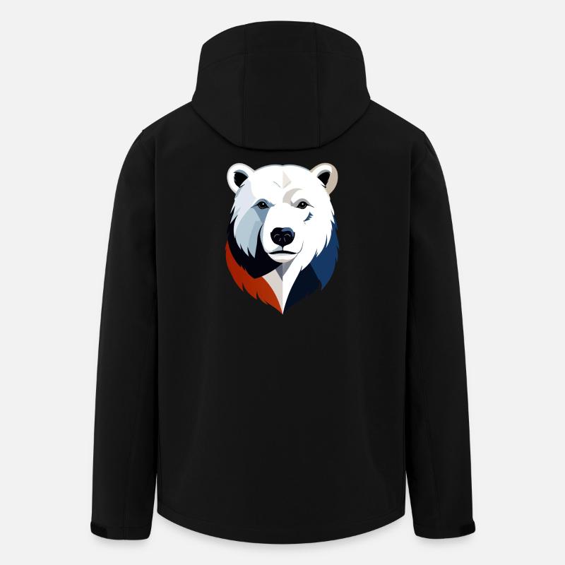 Geometrischer Polarbär Farbsplit - Recycelte Männer Softshell-Jacke von Stanley/Stella - Schwarz