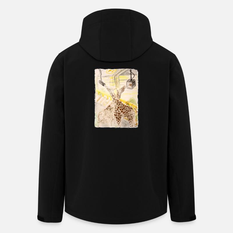 Giraffe Amid Neon Transit - Men’s Recycled Softshell Jacket by Stanley/Stella - black