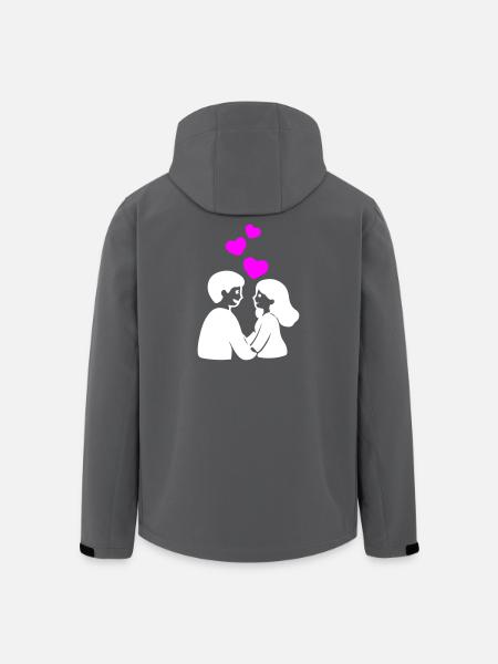 Verliebt Paar Herz - Recycelte Männer Softshell-Jacke von Stanley/Stella - Schwarz
