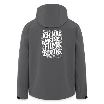 Blutige Filmliebe T-Shirt - Recycelte Männer Softshell-Jacke von Stanley/Stella - Schwarz - Hinten - AI Model Male 185 light (185cm)
