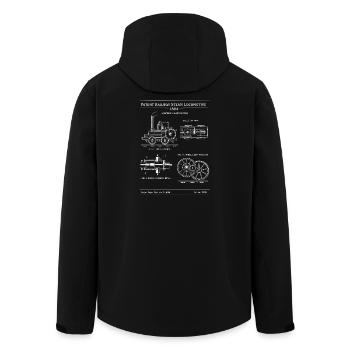 Bauplan für Dampflokomotiven 1804 - Recycelte Männer Softshell-Jacke von Stanley/Stella - Schwarz - Hinten - AI Model Male 185 light (185cm)