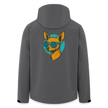 Chihuahua mit Sonnenbrille Neon - Recycelte Männer Softshell-Jacke von Stanley/Stella - Schwarz - Hinten - AI Model Male 185 light (185cm)