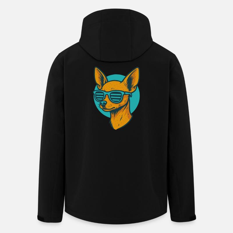 Chihuahua with sunglasses neon - Men’s Recycled Softshell Jacket by Stanley/Stella - black