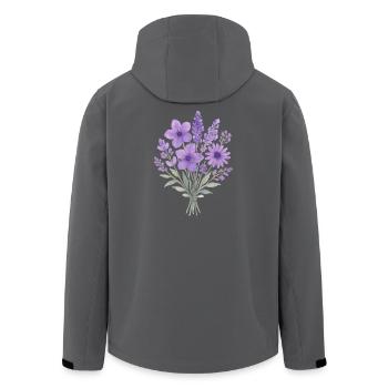 Lavendel Wasserfarben Bouquet - Recycelte Männer Softshell-Jacke von Stanley/Stella - Schwarz - Hinten - AI Model Male 185 light (185cm)
