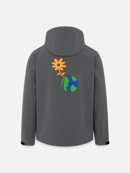 Fleur sur Terre ÉcoSymbiose - Veste softshell homme en polyester recyclé Stanley/Stella - noir