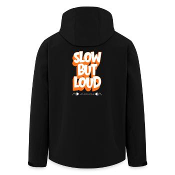 Langsam, aber laut – EPA genehmigt - Recycelte Männer Softshell-Jacke von Stanley/Stella - Schwarz - Hinten - AI Model Male 185 light (185cm)