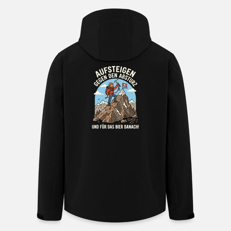 Bergsteiger gegen Abstieg Bier Danach - Recycelte Männer Softshell-Jacke von Stanley/Stella - Schwarz