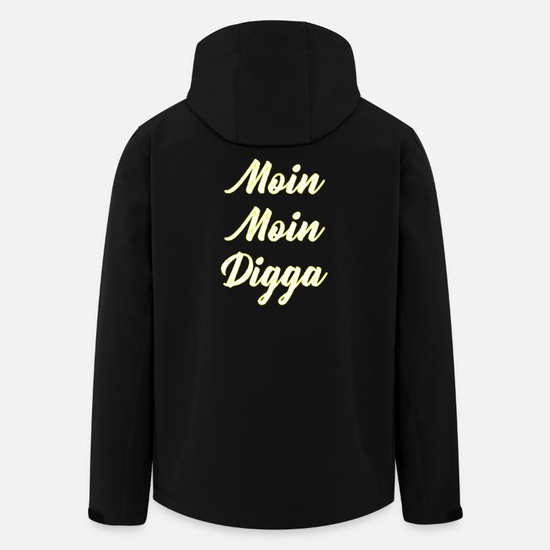 Moin Moin Digga Schriftzug - Recycelte Männer Softshell-Jacke von Stanley/Stella - Schwarz