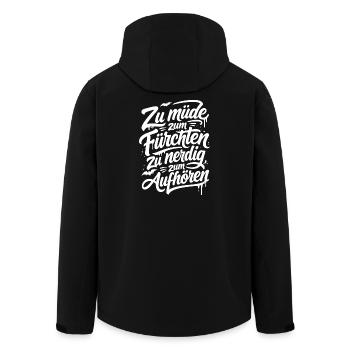 Zu müde zum Fürchten Nerd Design - Recycelte Männer Softshell-Jacke von Stanley/Stella - Schwarz - Hinten - AI Model Male 185 light (185cm)